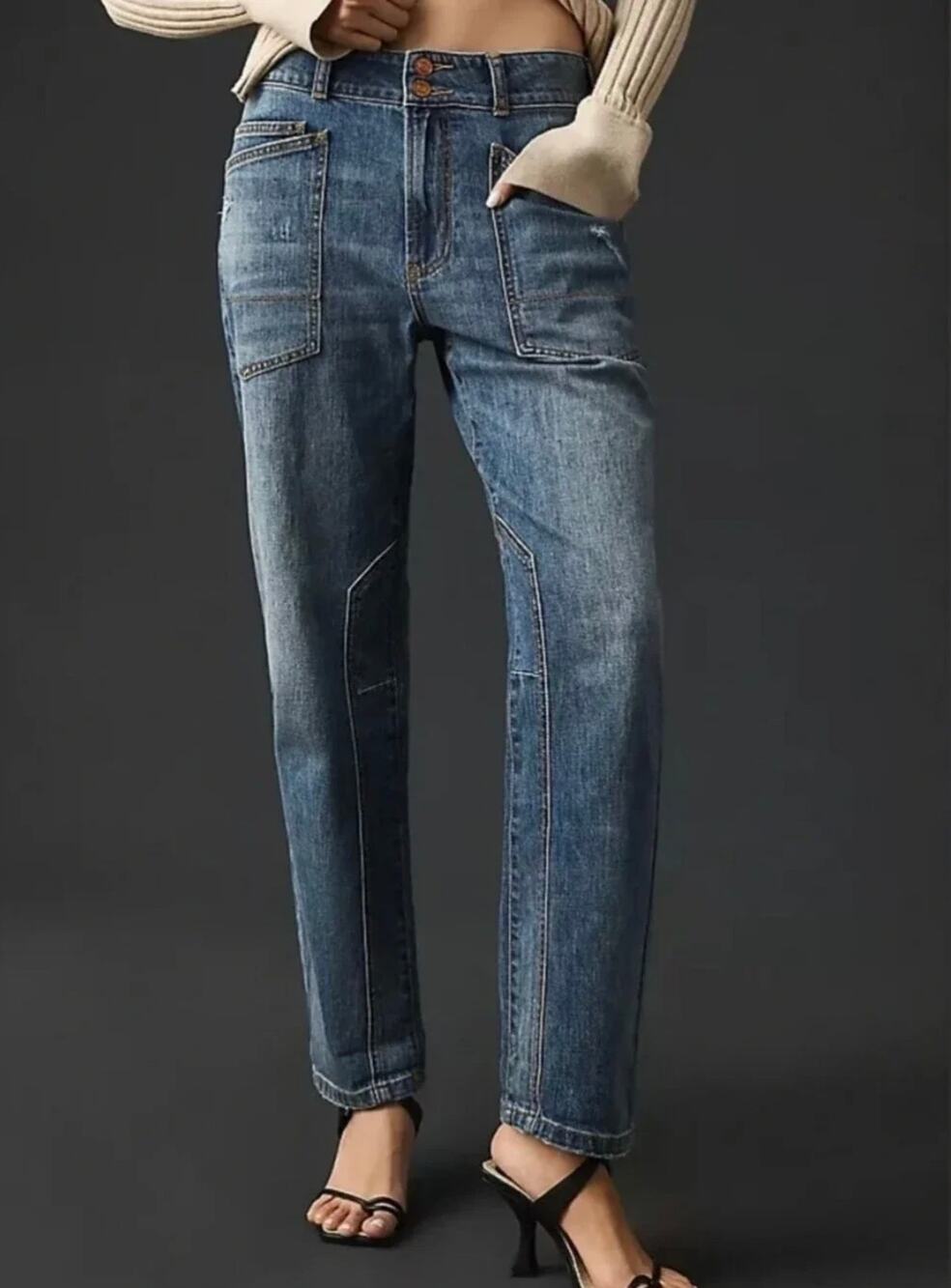 Pilcro by Anthropologie High-Rise Utility Patch-Pocket Jeans – Size 29